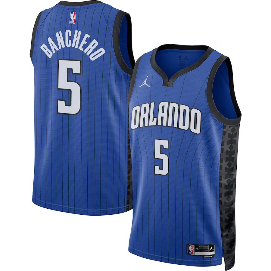 Men Orlando Magic #5 Paolo Banchero Jordan Brand Blue 2022-23 Statement Edition Swingman NBA Jersey->orlando magic->NBA Jersey